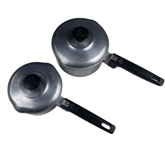 Vintage Magnalite Classic 1Q 2Q Pots with Lids Double Pour Spouts China Si06b - Picture 2 of 10